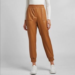 Express faux leather joggers